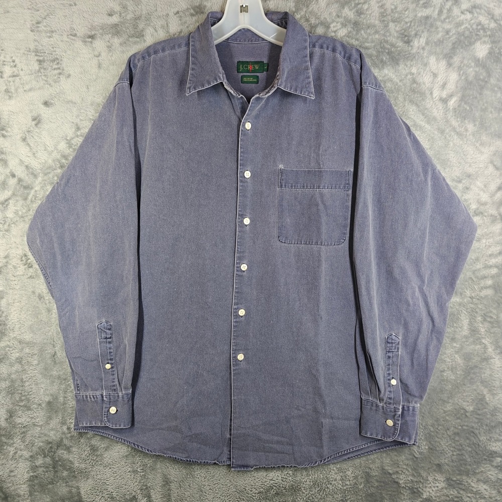 Vintage Oarsman Denim Shirt Giant Fit Large JCrew Button Up OCBD Cotton 90s Fade